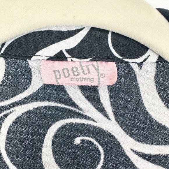 Vintage Poetry Y2K Babydoll Top Size Small Retro Swirl Open Slit Bottom Whimsy - Picture 6 of 6